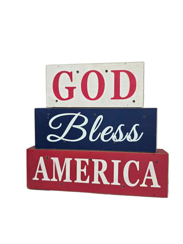 134266 GLITZHOME GOD BLESS AMERICA LED SIGN