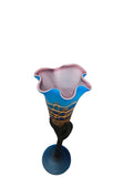 CH614TQBL-1 CANDLE HOLDER BAIJAN GLASS