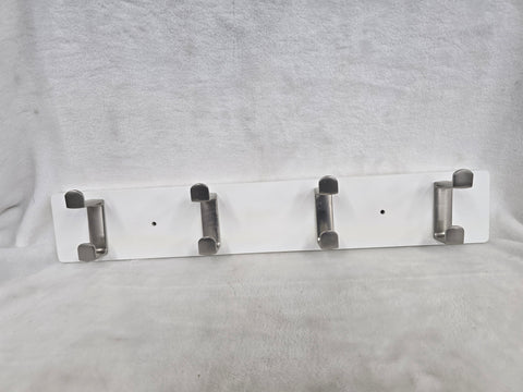 ND170301-4 NIKKY HOME WALL RACK WHITE 4 HOOKS