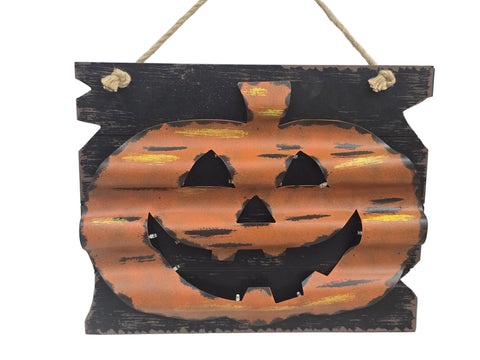 895719 GLITZHOME "JACK-O'-LANTERN" HANGING SIGN
