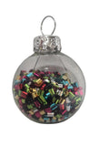 004-1 HAND BLOWN MINI-CHRISTMAS ORNAMENT 20 PACK 1 1/4" CONFETI