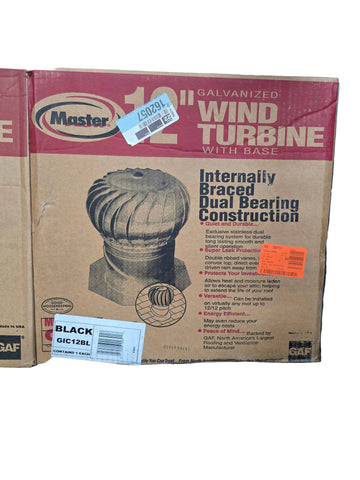 GIC12BL MASTER FLOW 12" WIND TURBINE BLACK