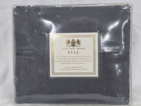 DAVY'S GREY LUSH HOME COLLECTION FULL 6PC SHEET SET