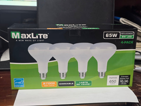 8BR30D27/4P/WS MAXLITE BR30 E26 BASE 4 PACK