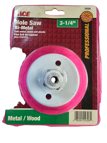 24328 ACE 3 1/4" Bi-Metal Hole Saw Pilot Drill Bit Required