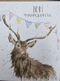FOC021 WRENDALE DESIGNS BON ANNIVERSAIRE "CERF-VOLANT" FRENCH GREETING CARD