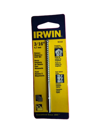 61112 3/16" IRWIN ROTARY MASONARY DRILL BIT