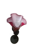 CH614RBK-1 CANDLE HOLDER BAIJAN GLASS