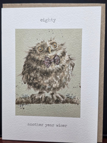 APA012 WRENDALE DESIGNS "ANOTHER YEAR WISER" EIGHTY BIRTHDAY CARD