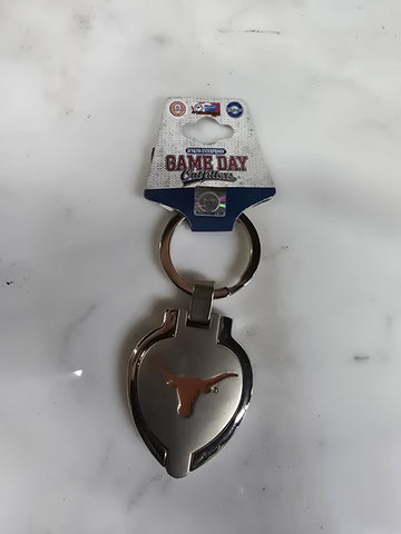 GAME DAY OUTFITTERS LONGHORNS HEART PENDANT KEYRING