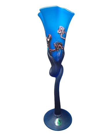 CH614TQB-1 CANDLE HOLDER BAIJAN GLASS