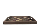 YEYZ NIKKY HOME WOODEN TRAY MULTI STAIN PATTERN