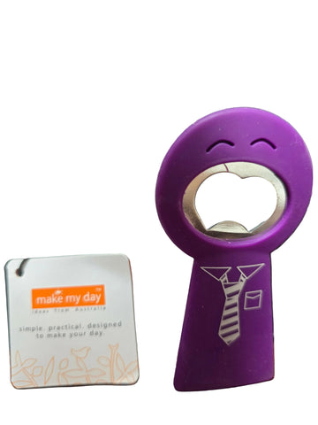 BOP03 MAKE MY DAY HAPPY HOUR BOTTLE OPENER PURPLE