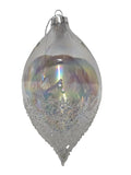 0961 CLEAR LUSTER WITH SUGAR SPRINKLES CHRISTMAS ORNAMENTS 3PC 3 DIFFERENT DESIGNS