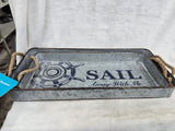 832240 GLITZHOME 2PC SET SAILING TRAY SET