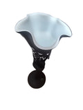 CH614BKW-3 CANDLE HOLDER BAIJAN GLASS