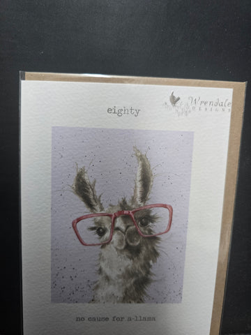 APA011 "NO CAUSE FOR A-LLAMA" PARTY ANIMALS HAPPY BIRTHDAY CARD WRENDALE DESIGNS