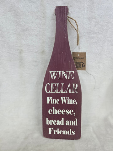 847824 GLITZHOME WOODEN WALL SIGN WINE CELLAR
