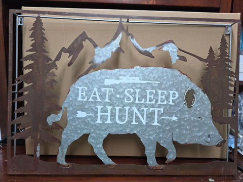 SG218G6646BN4 ORIGINAL BARN EAT SLEEP HUNT PLAQUE