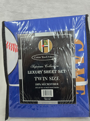 113054 BLUE MULTI SPORT SUPREME COLLECTION TWIN 4PC SHEET SET