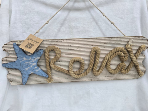 842232 GLITZHOME WOODEN BEACH HANGING RELAX