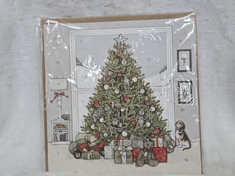 ADCAL006 "UNDER THE CHRISTMAS TREE" ADVENT CALENDER 12" X 12" SALLY SWANNELL FOR WRENDALE DESIGNS