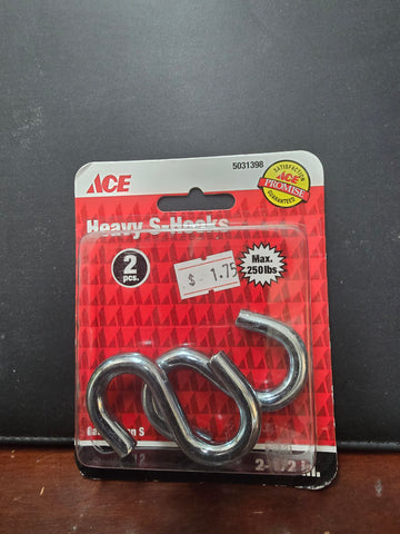 5031398 Ace 2 Pack 2-1/2" S-Hooks Heavy Duty