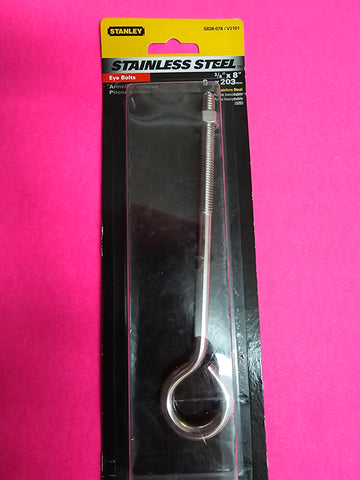 S838-078 Stanley 3/8"x8" Eye Bolt with Nut
