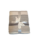 BD-1009 MOTINI SOFT BLANKET BLACK-GREY- WHITE STRIPE