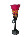 CH614RBK-3 CANDLE HOLDER BAIJAN GLASS