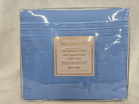SKY BLUE BBG 3300 COLLECTION KING 4PC SHEET SET