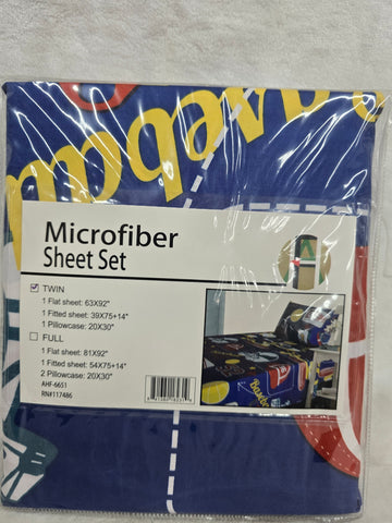 AHF-6651 SPORTS MICROFIBER TWIN 4PC SHEET SET