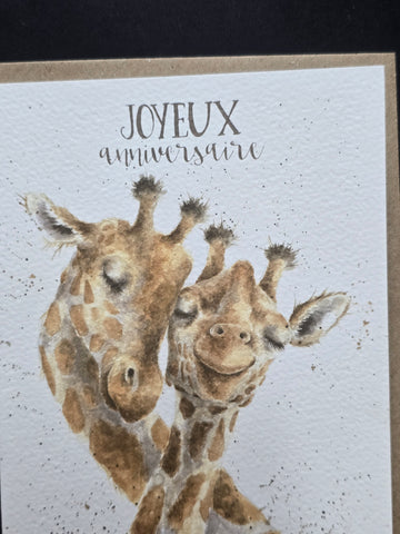 FOC023 WRENDALE DESIGNS JOYEUX ANNIVERSAIRE "ANNIVERSAIRE GIRAFE' "