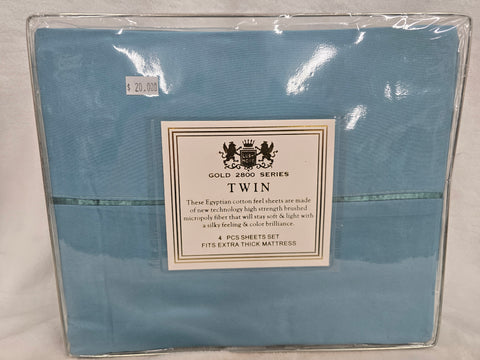 TURQUOISE LUSH HOME COLLECTION TWIN 4PC SHEET SET