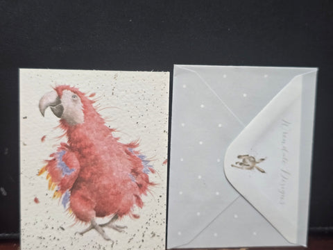 GE025-6 WRENDALE DESIGNS "PARROT ON PARADE" JUST FOR YOU GIFT CARD