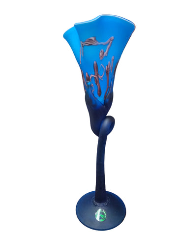 CH614TQB-2 CANDLE HOLDER BAIJAN GLASS