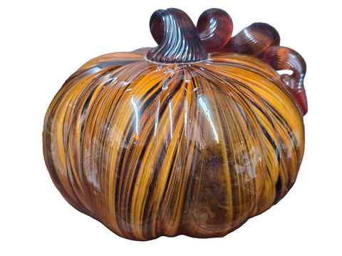 824276 GLITZHOME HAND BLOWN PUMPKIN