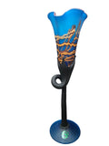 CH614TQBL-1 CANDLE HOLDER BAIJAN GLASS