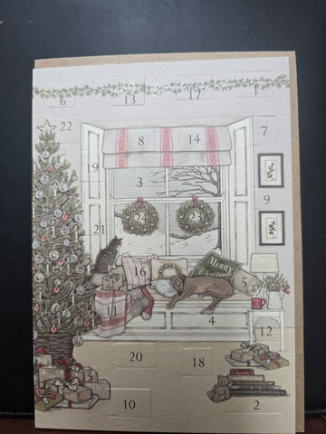 AC20 WRENDALE DESIGNS "WAITING FOR FATHER CHRISTMAS" ADVENT CALENDAR CARD