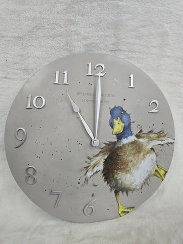 CLK005 DUCK CLOCK 12" DIA. WRENDALE DESIGNS