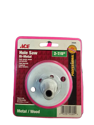 24325 ACE 2 7/8"" Bi-Metal Hole Saw Pilot Drill Bit Required