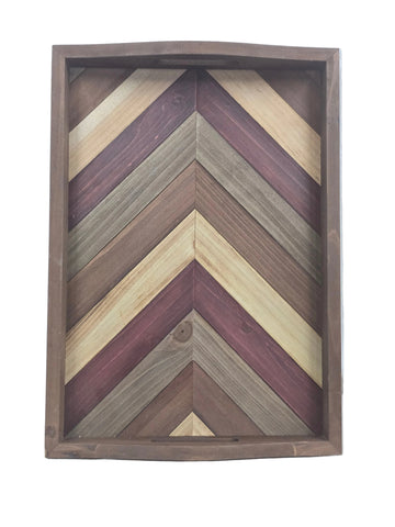 YEYZ NIKKY HOME WOODEN TRAY MULTI STAIN PATTERN