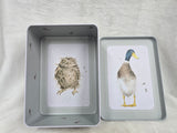 RT001 "THE COUNTRY SET " MEDIEUM RECTANGULAR TIN WRENDALE DESIGNS
