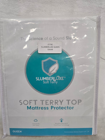 01141 SLUMBERLUXE SOFT TERRY QUEENSIZE MATTRESS PROTECTOR