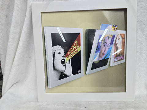850025 FLIP FRAME VINYL RECORD DISPLAY WALL ART AND STORAGE WHITE