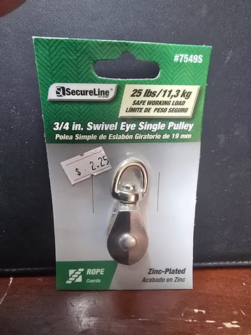 7549S Secure Line 3/4" Swivel Eye Single Pulley
