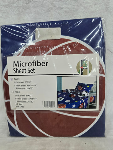 AHF-6644 SPORTS MICROFIBER TWIN 4PC SHEET SET