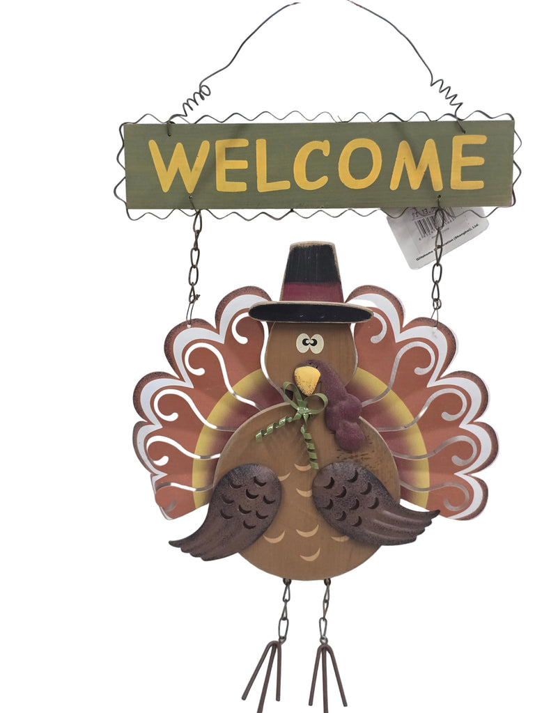 831663 GLITZHOME "WELCOME TURKEY" & HANGING SIGN – THE LIQUIDATORS USA