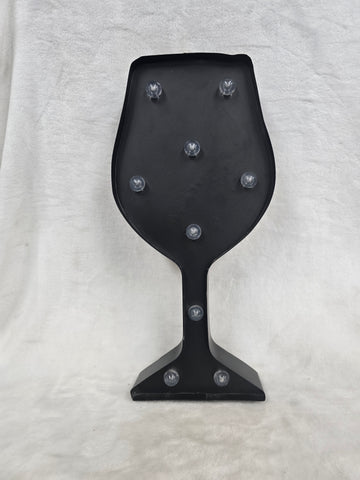 833180 GLITZHOME WINE GLASS METAL LED SIGN