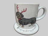 WNOC3943-XG MUG & TRAY COASTER SET DACHSUNDS WRENDALE DESIGNS